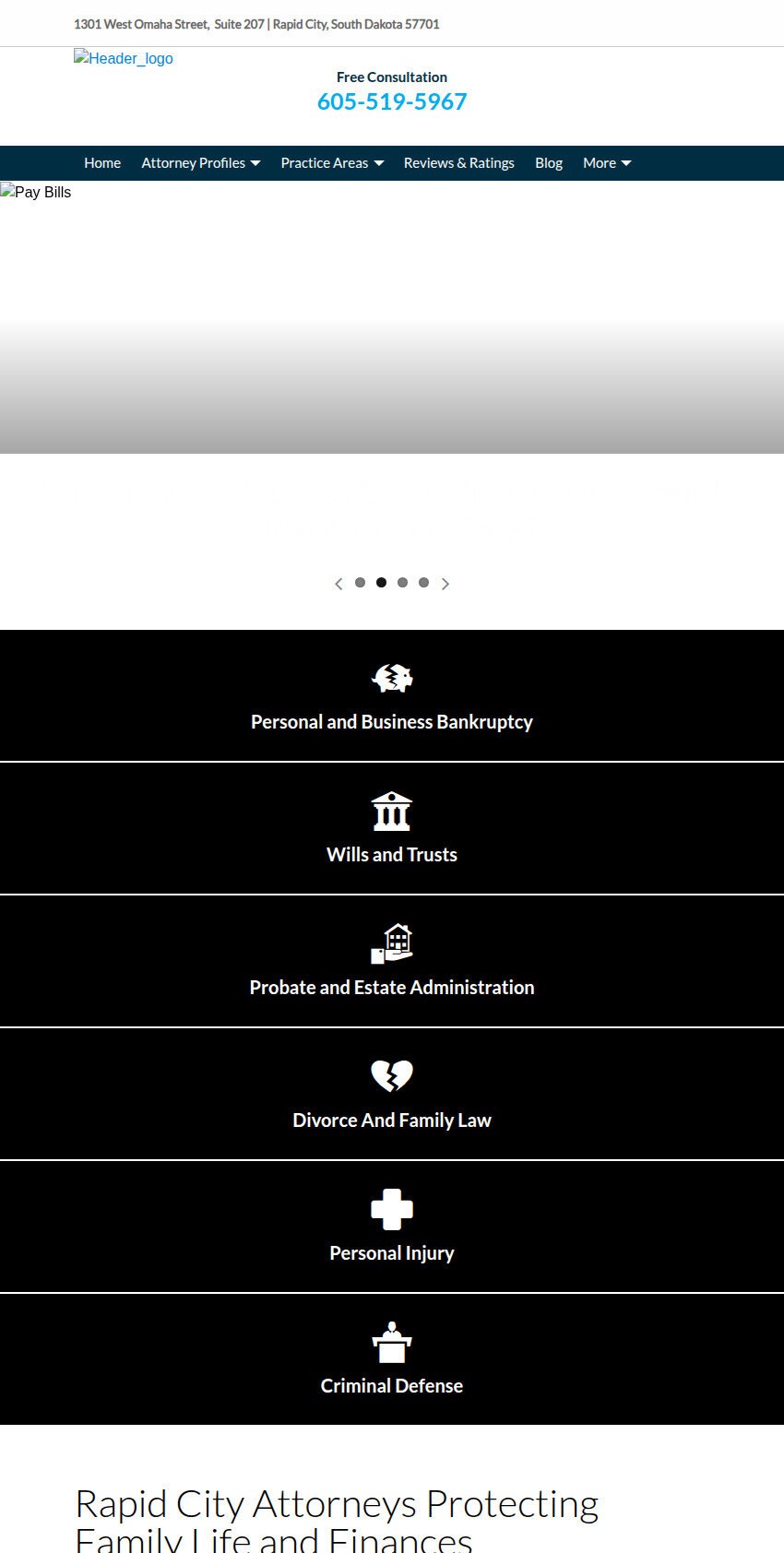 Screenshot of the Anker Law Group, P.C. website