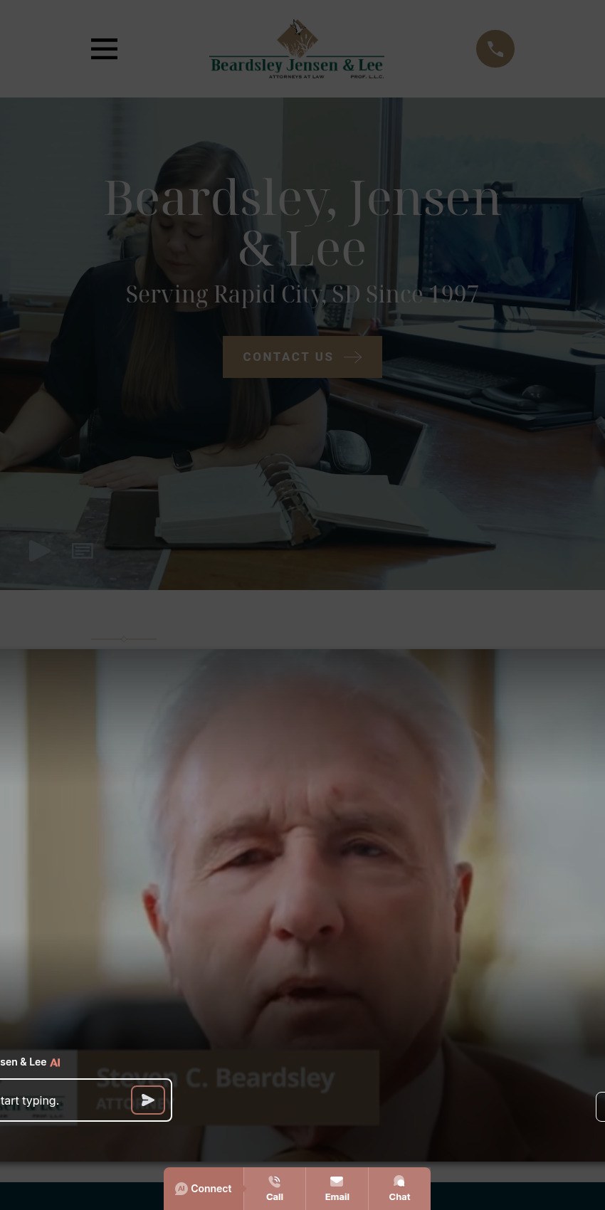 Screenshot of the Beardsley, Jensen & Lee website