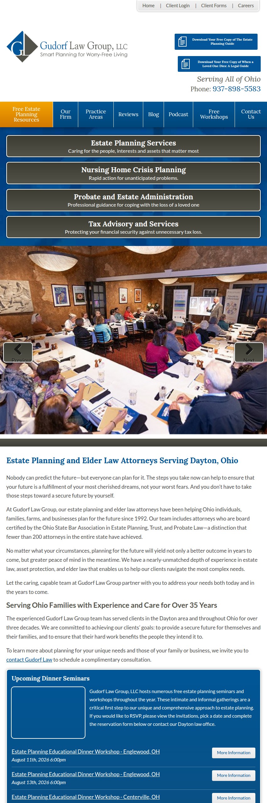 Screenshot of the Gudorf Law Group, LLC website
