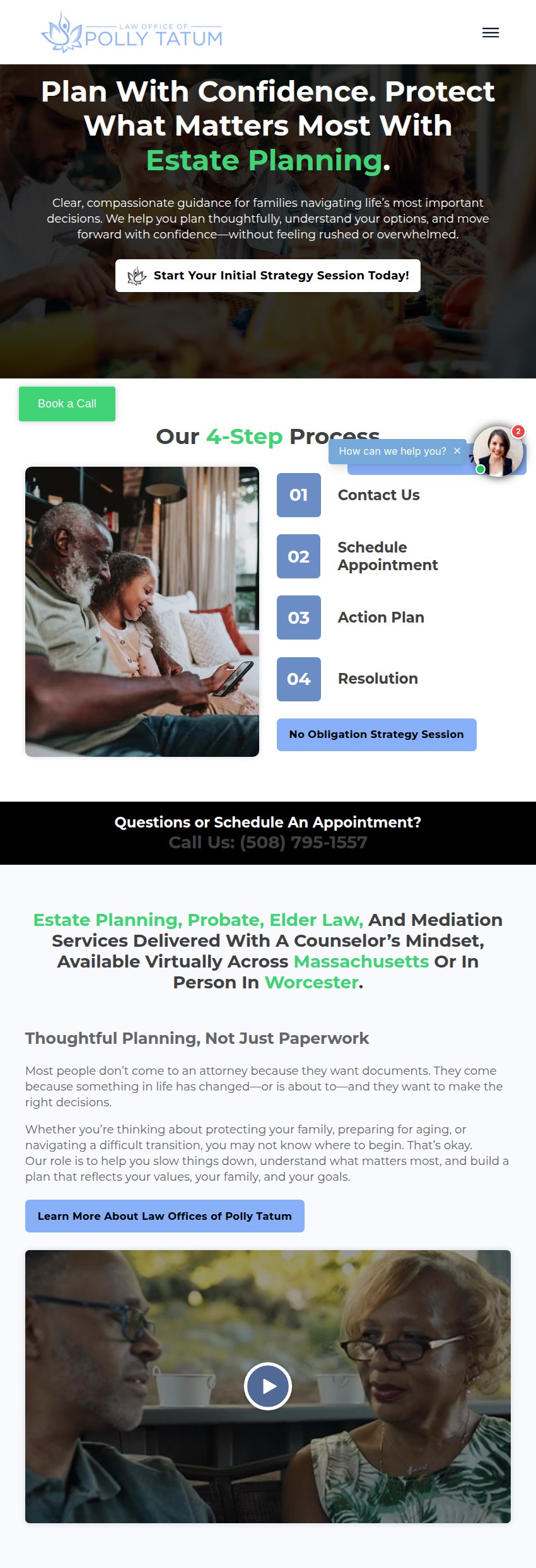 Screenshot of the Law Office of Polly Tatum website