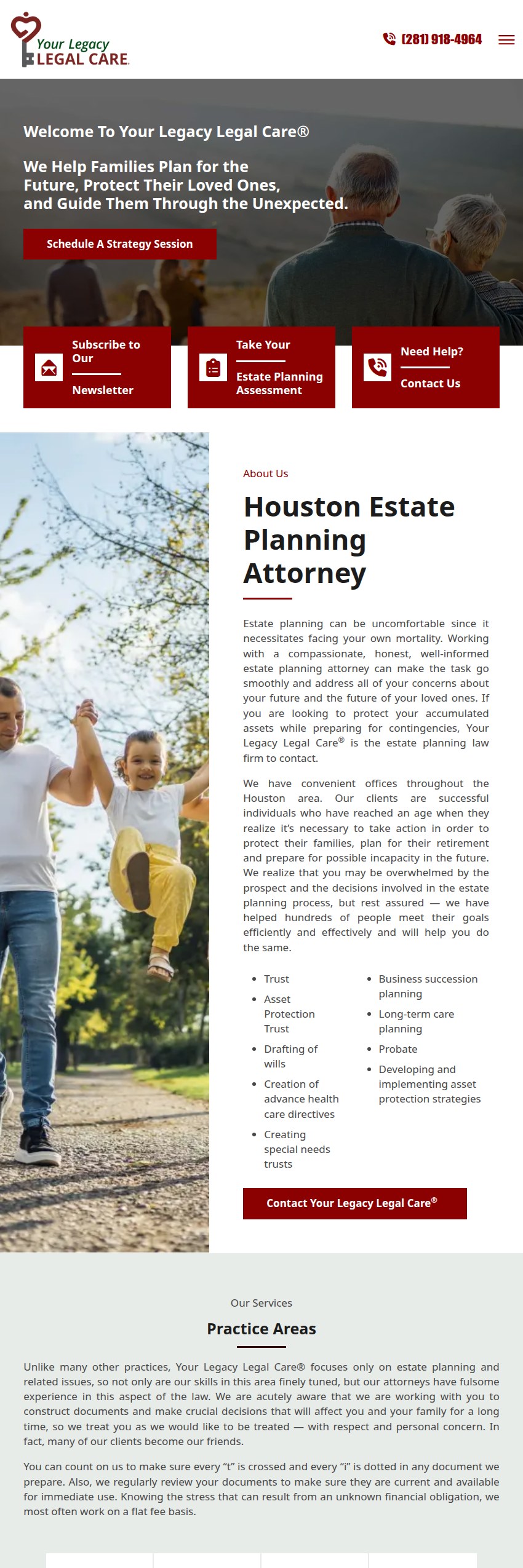 Screenshot of the Your Legacy Legal Care website