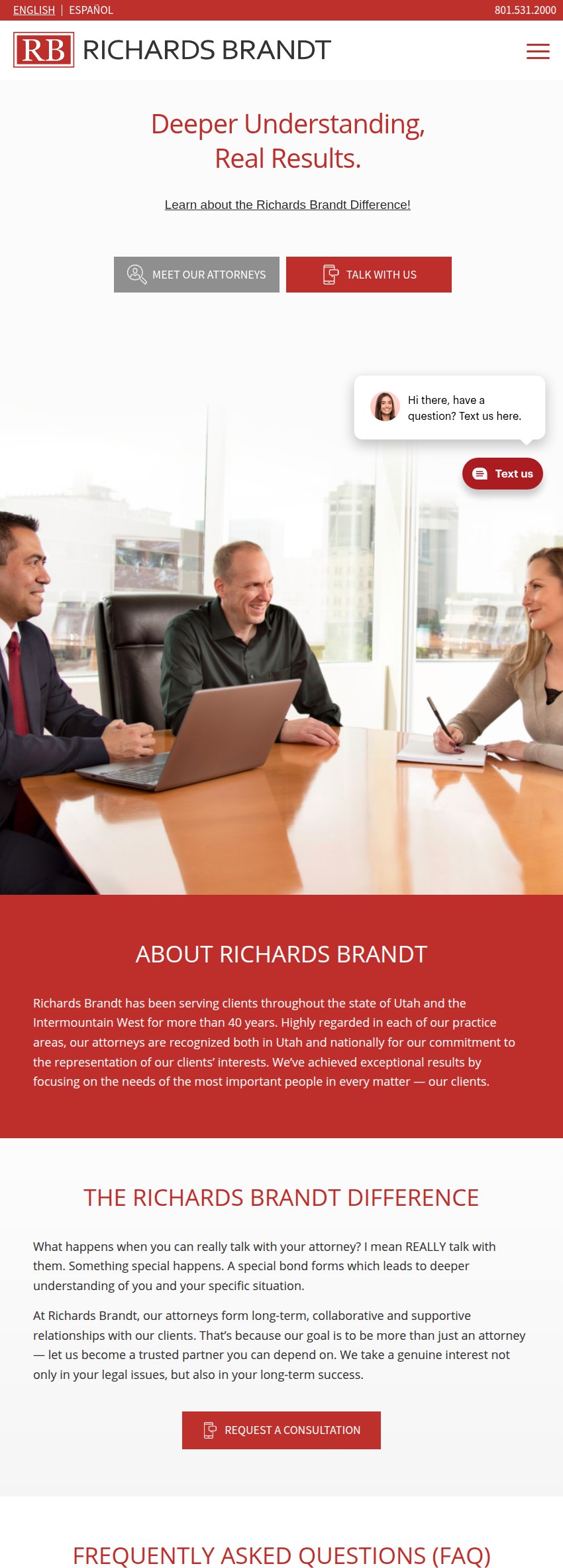 Screenshot of the Richards Brandt website