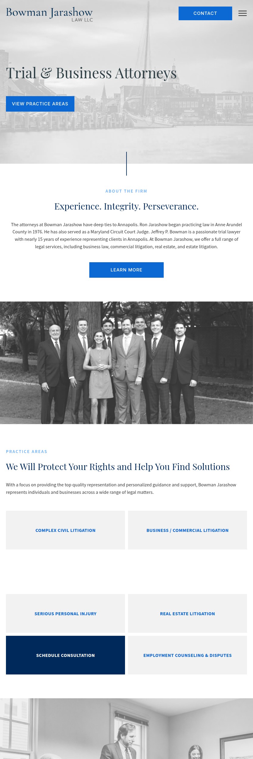 Screenshot of the Bowman Jarashow Law LLC website