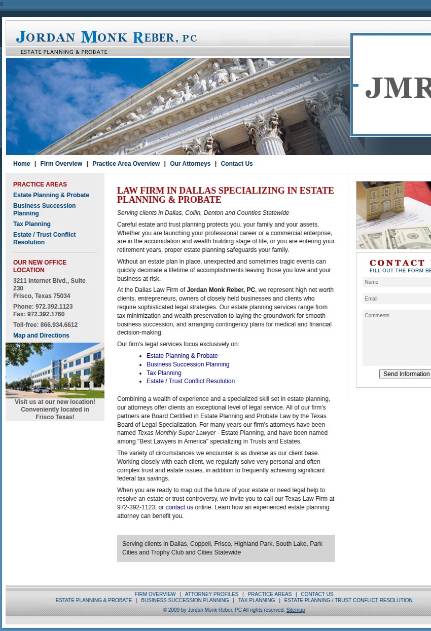 Screenshot of the Jordan Monk Reber, PC website