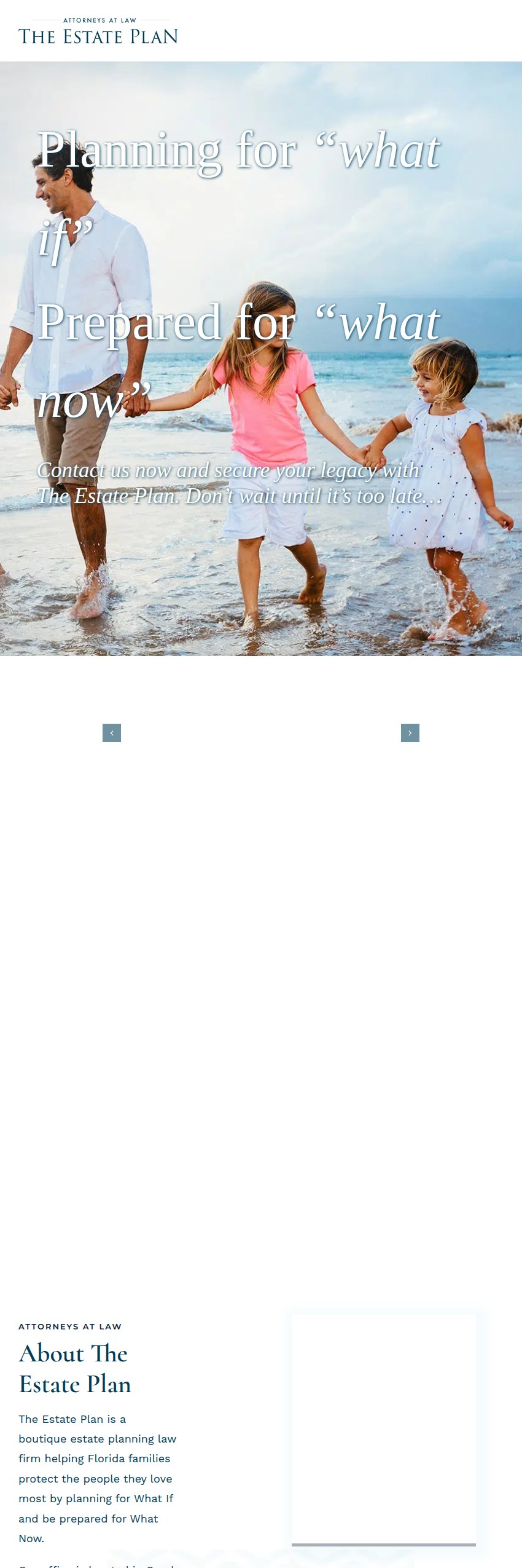 Screenshot of the The Estate Plan website