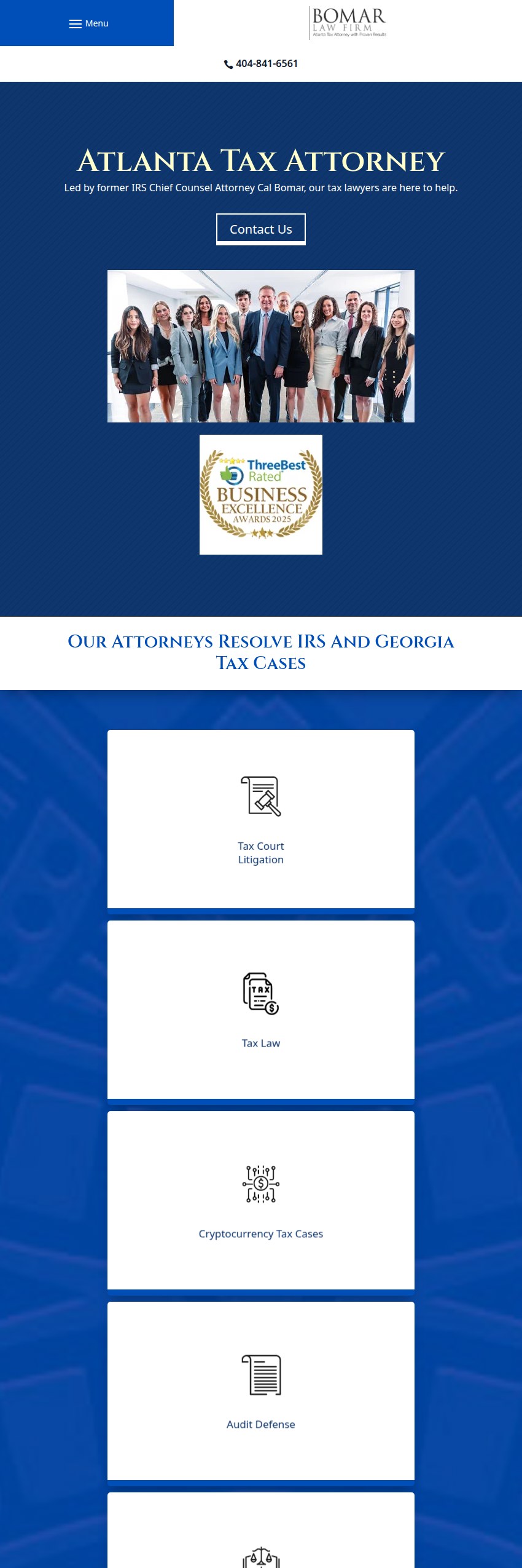 Screenshot of the Bomar Law Firm, LLC website