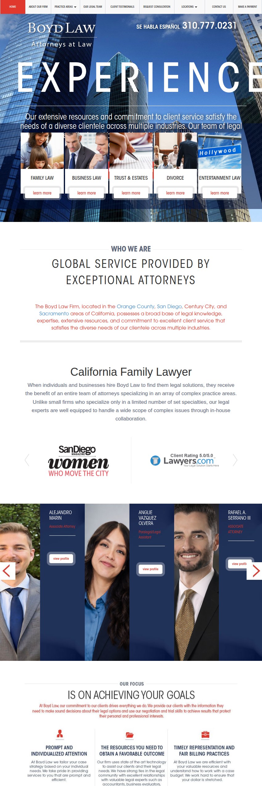 Screenshot of the Boyd Law website