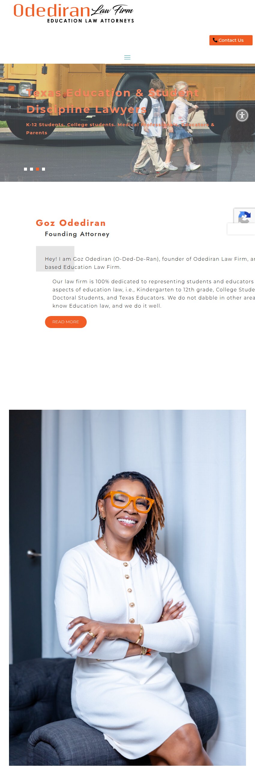 Screenshot of the Odediran Law Firm, PLLC website