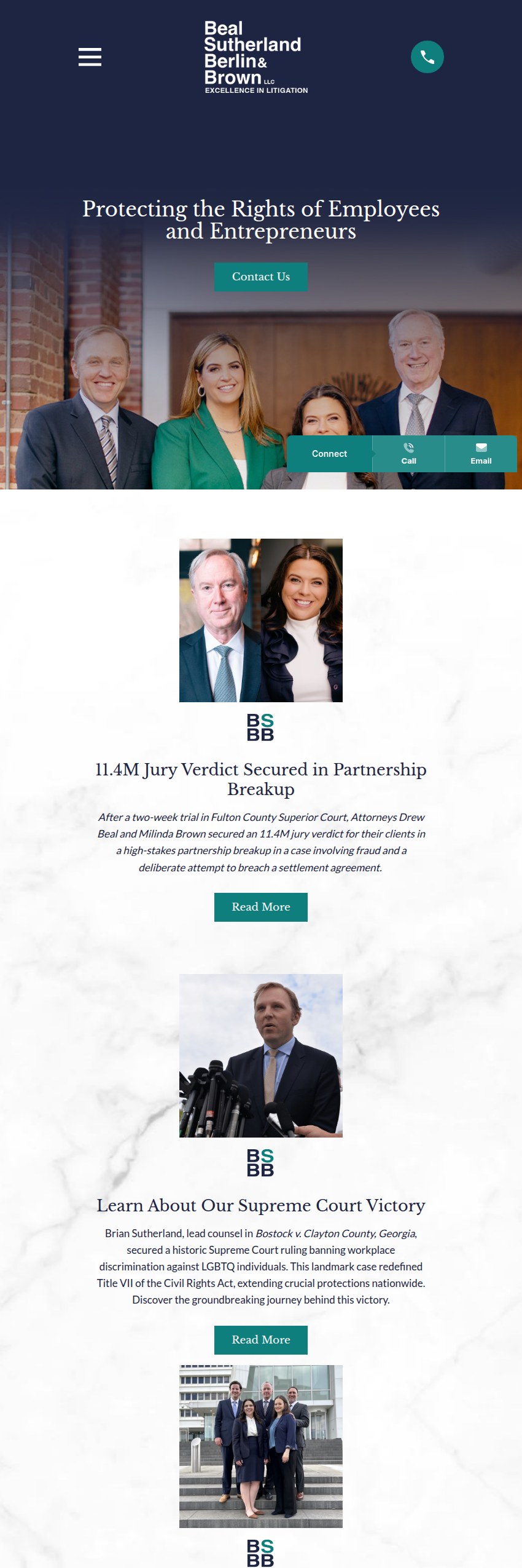Screenshot of the Beal, Sutherland, Berlin & Brown, LLC website