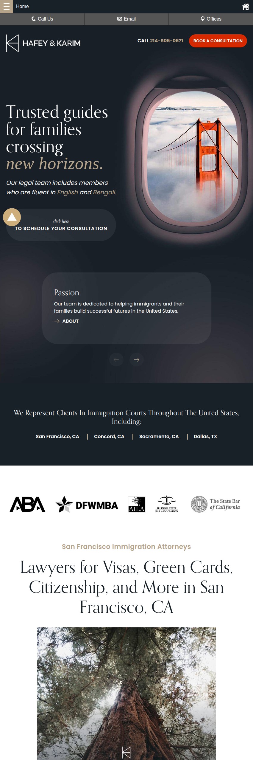 Screenshot of the Hafey & Karim website
