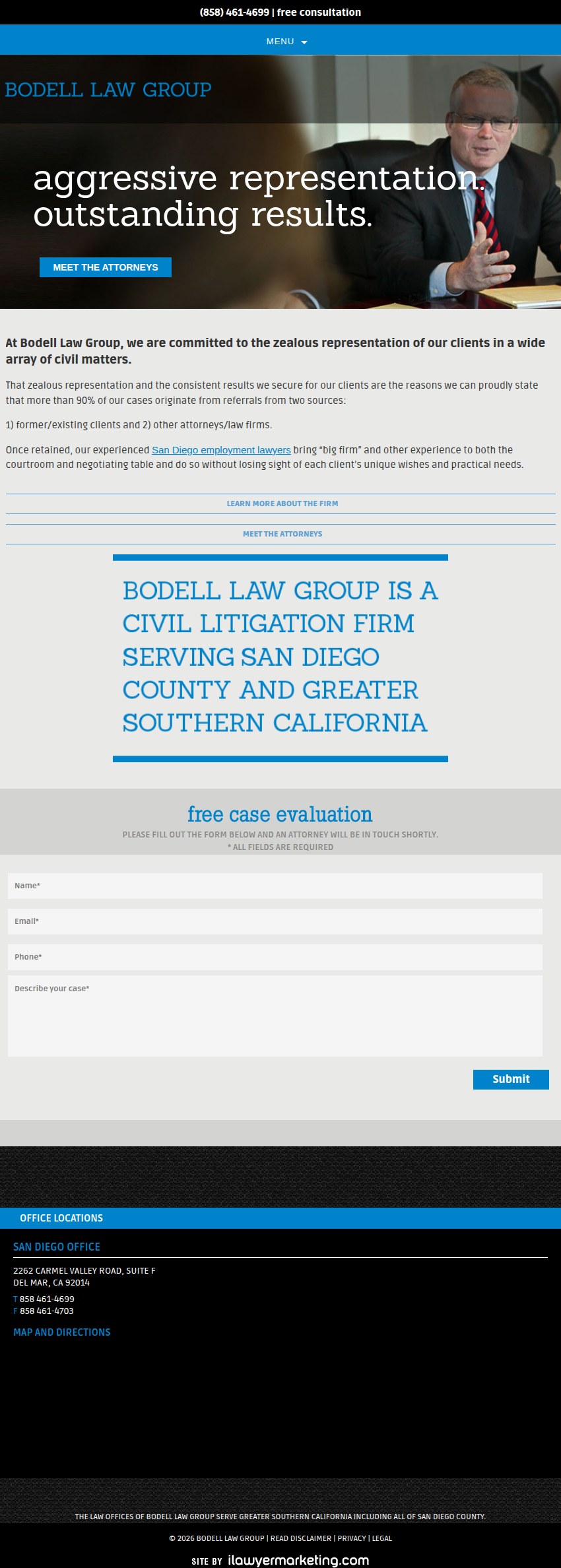 Screenshot of the Bodell Law Group LLP website