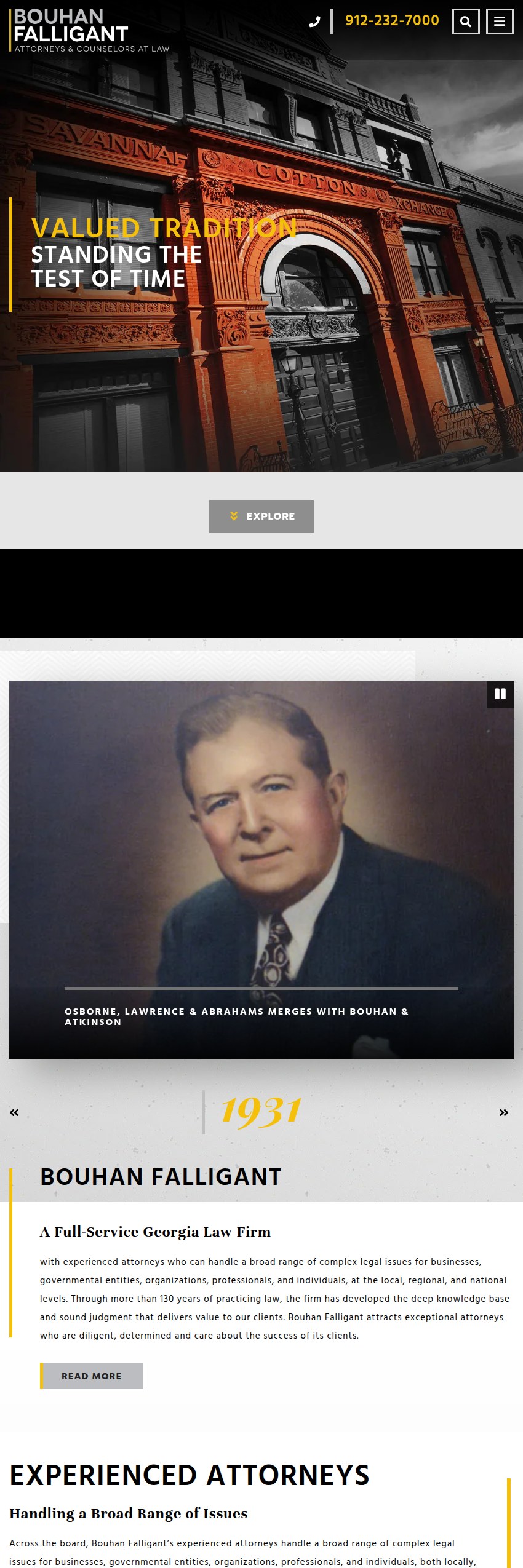 Screenshot of the Bouhan Falligant LLP website