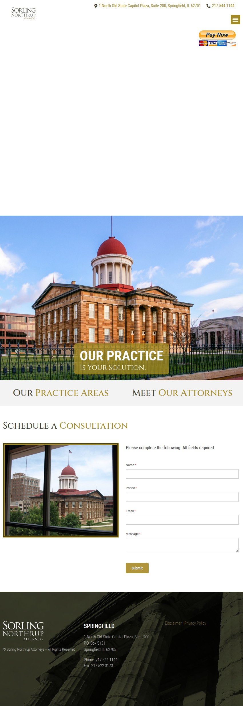 Screenshot of the Sorling Northrup Attorneys website