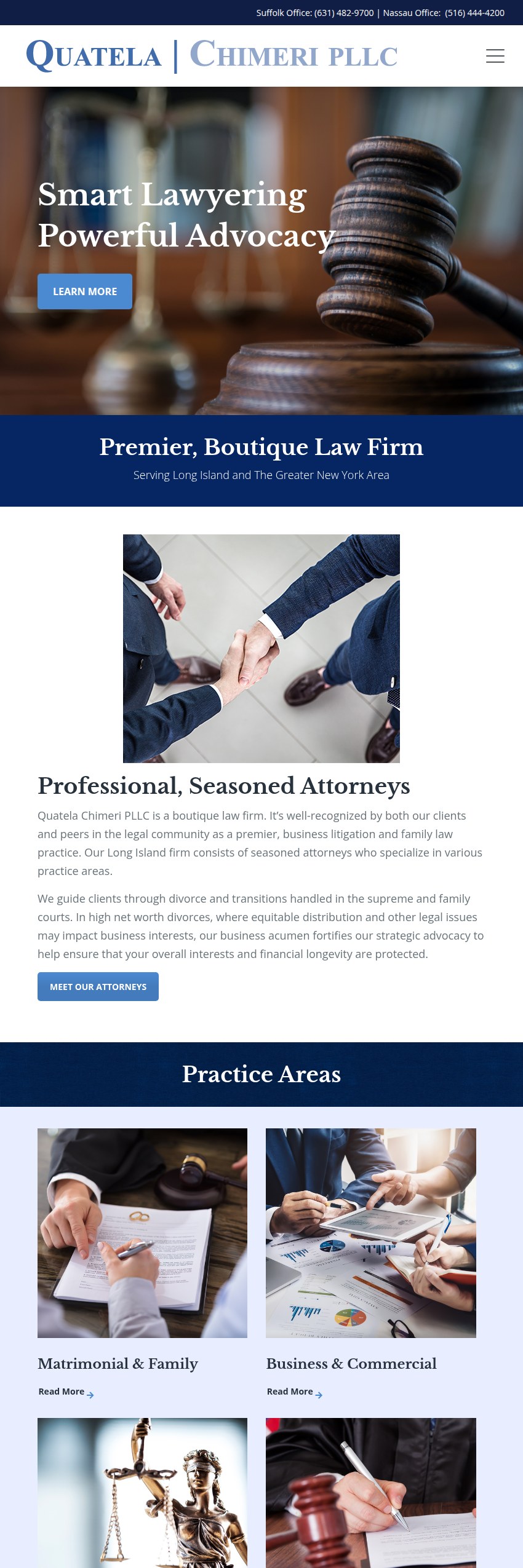 Screenshot of the Quatela Chimeri PLLC website