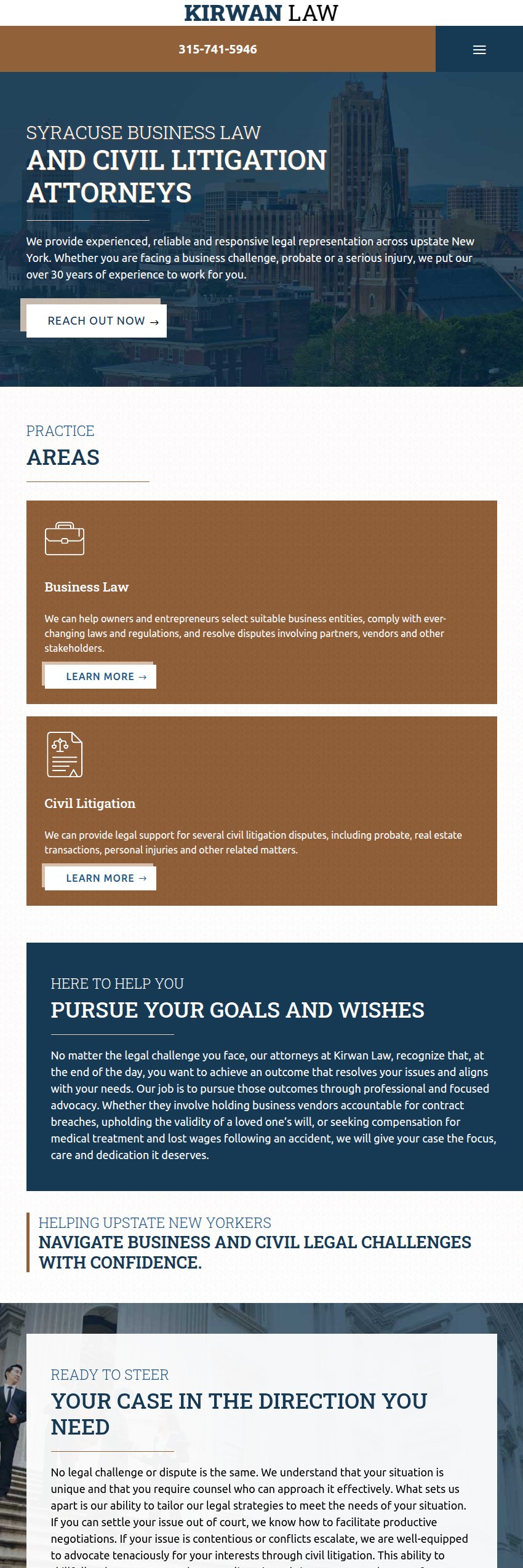 Screenshot of the Kirwan Law website