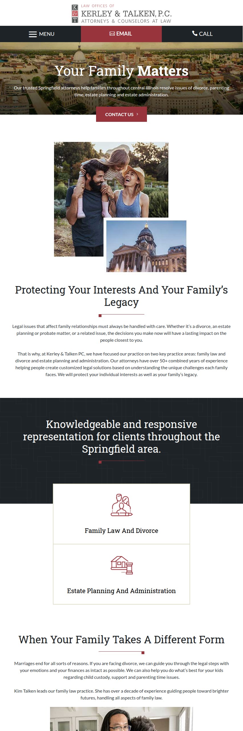 Screenshot of the Kerley & Talken PC website