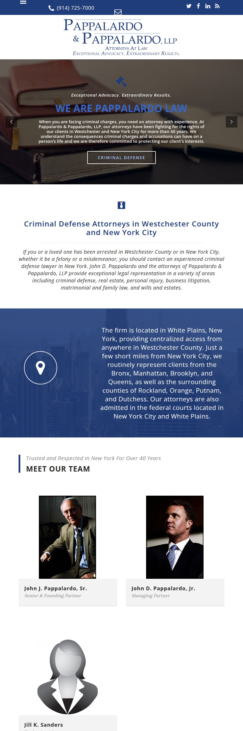 Screenshot of the Pappalardo & Pappalardo, LLP website