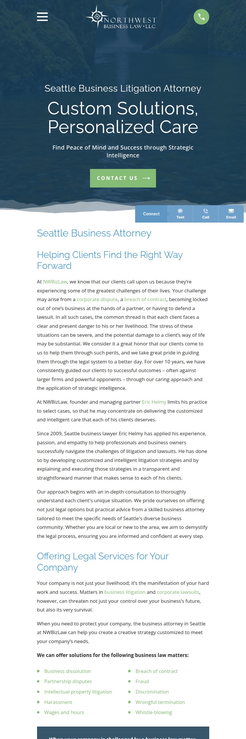 Screenshot of the Northwest Business Law LLC website