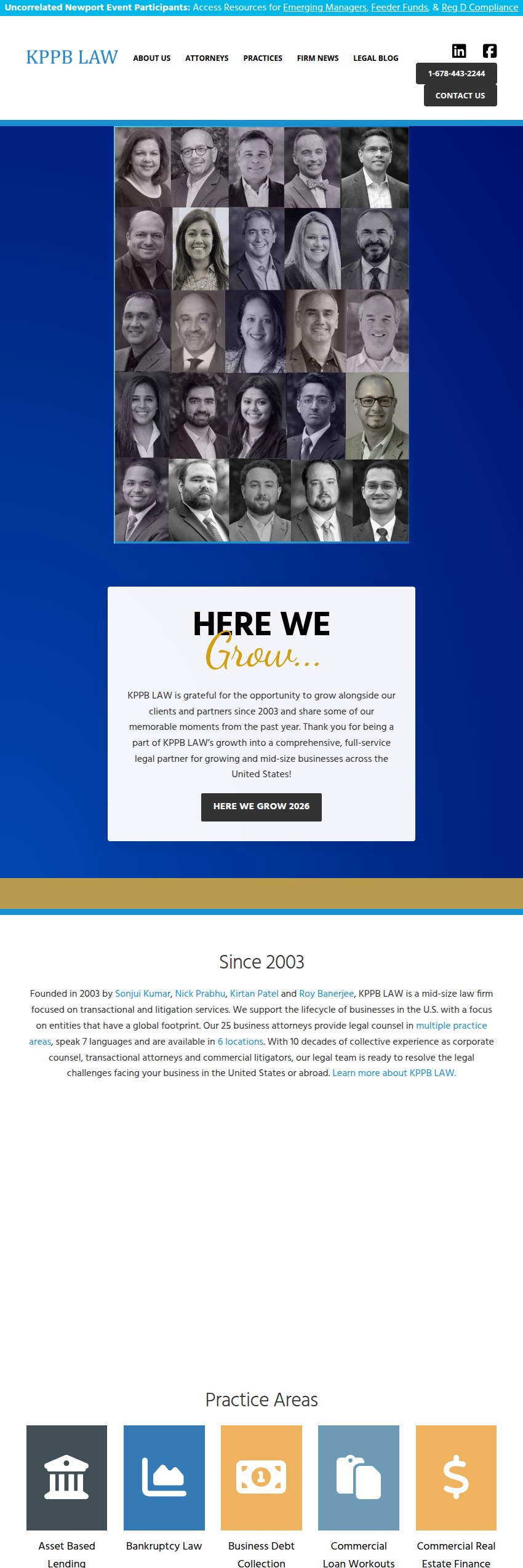 Screenshot of the KPPB LAW website
