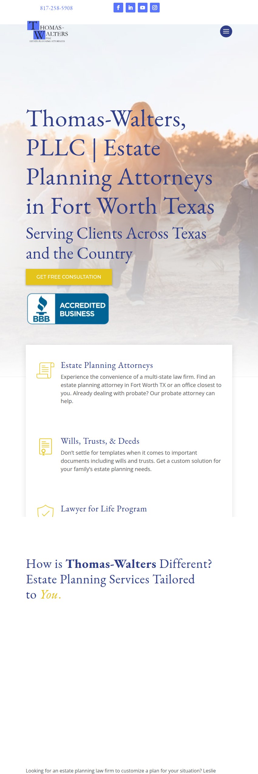Screenshot of the Thomas-Walters, PLLC website