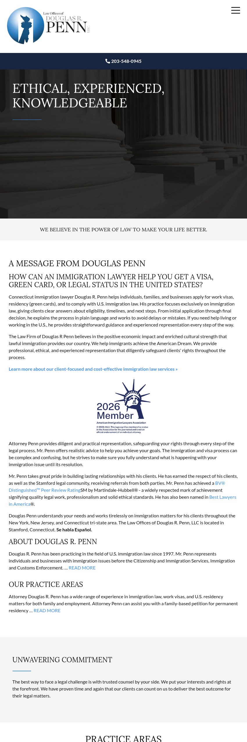 Screenshot of the Law Offices of Douglas R. Penn, LLC website