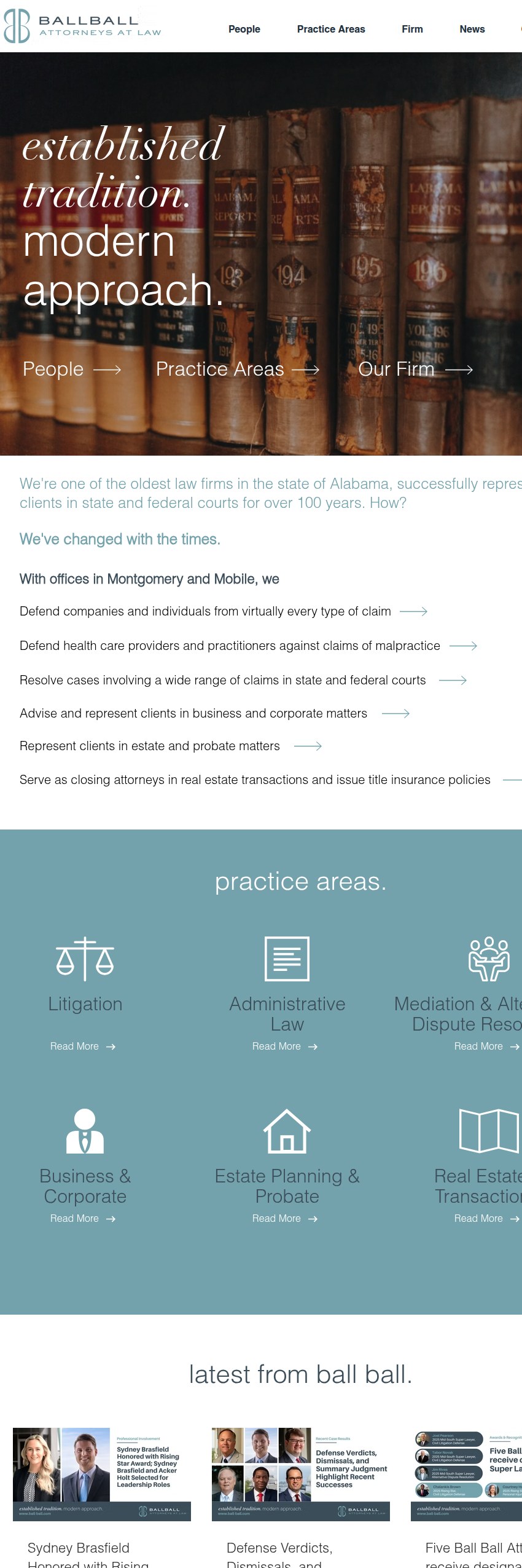 Screenshot of the Ball, Ball, Matthews & Novak website