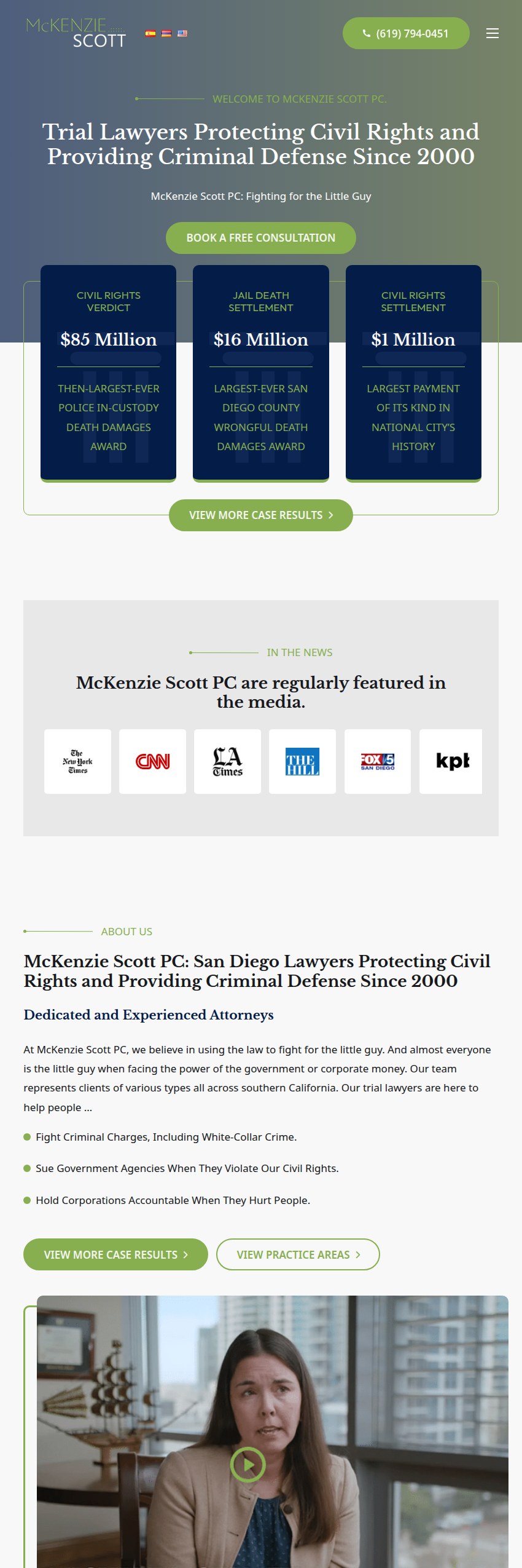Screenshot of the McKenzie Scott PC website