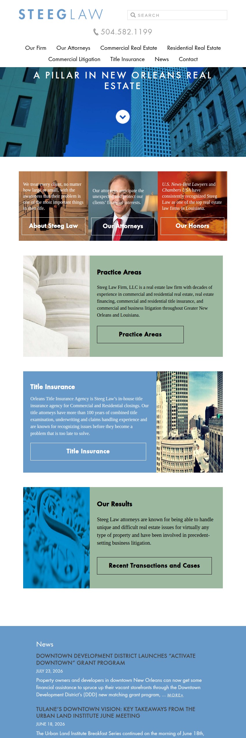 Screenshot of the Steeg Law Firm, LLC website