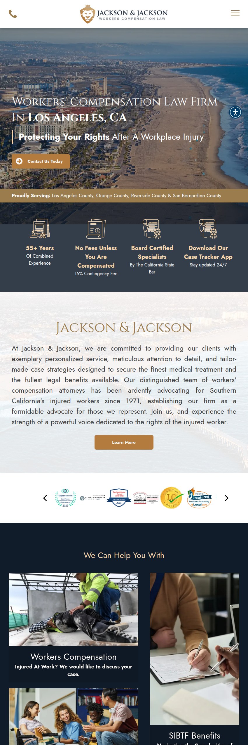 Screenshot of the Jackson & Jackson website