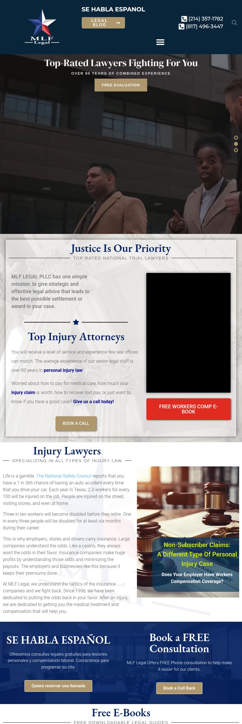 Screenshot of the MLF Legal PLLC website