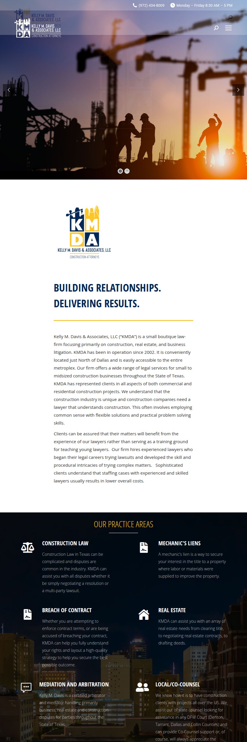 Screenshot of the Kelly M. Davis & Associates, LLC website