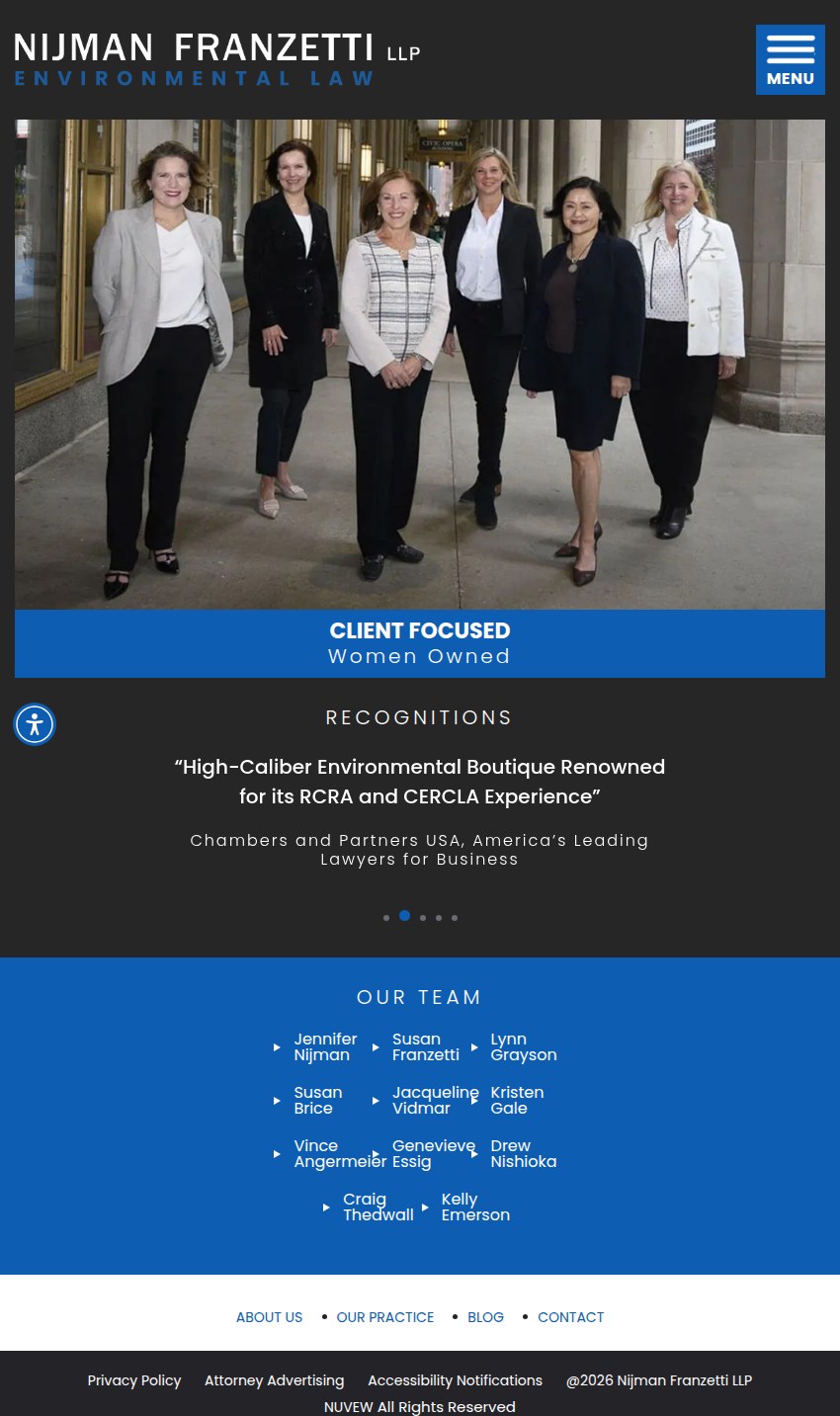 Screenshot of the Nijman Franzetti LLP website