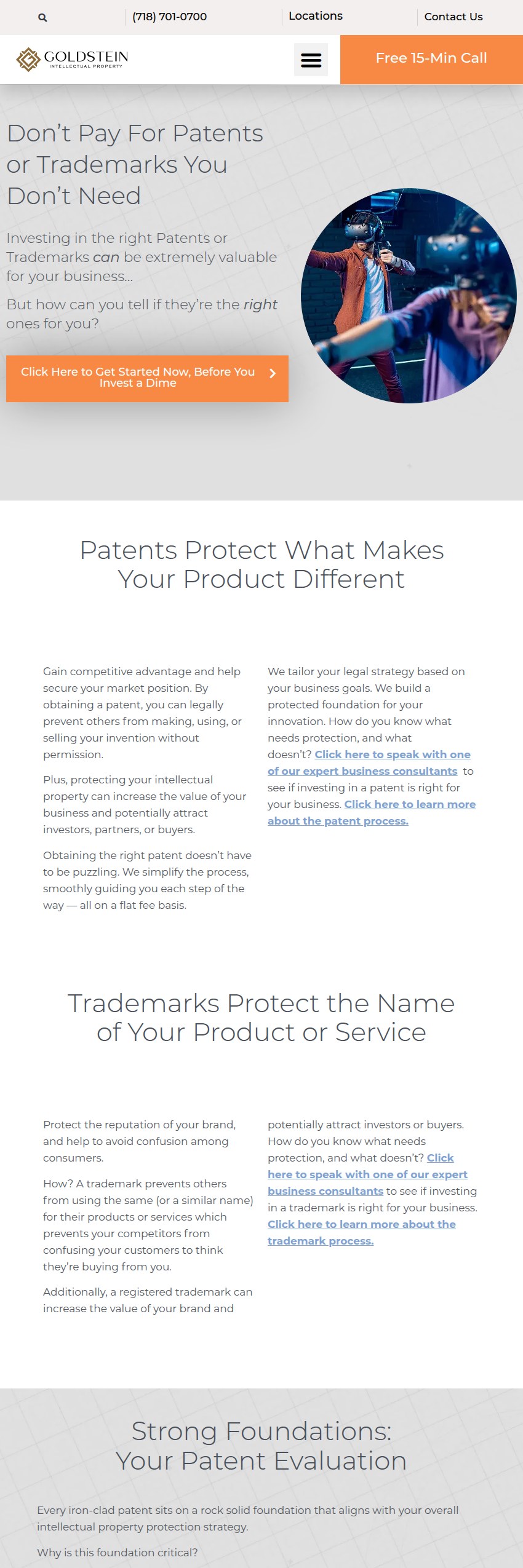 Screenshot of the Goldstein Law Offices, P.C. website