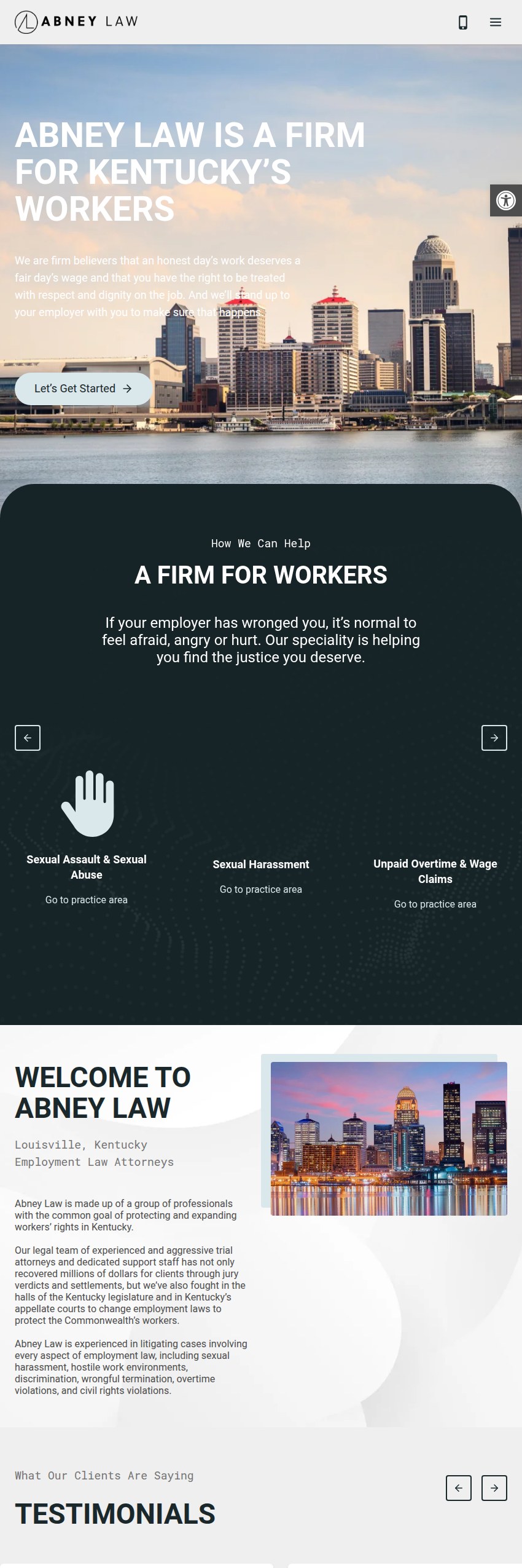 Screenshot of the Abney Law PLLC website