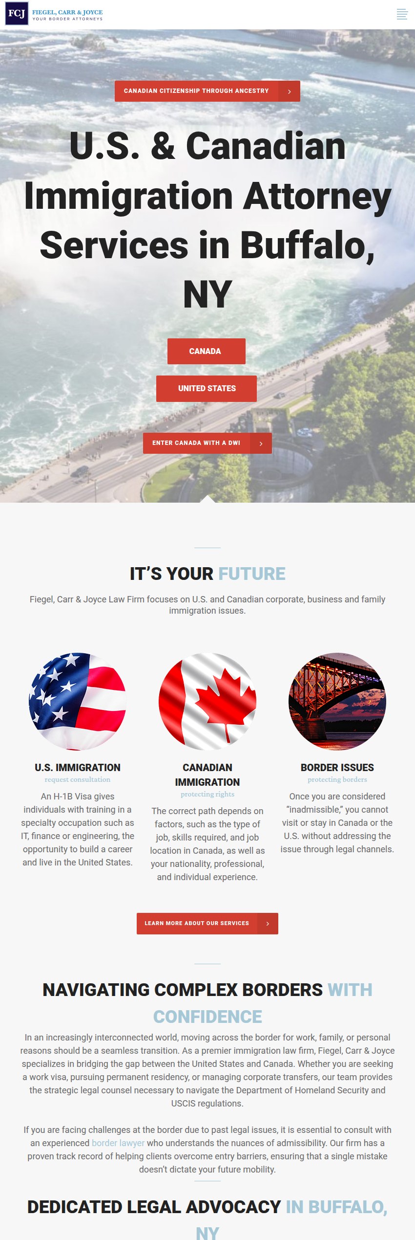 Screenshot of the Fiegel, Carr & Joyce website