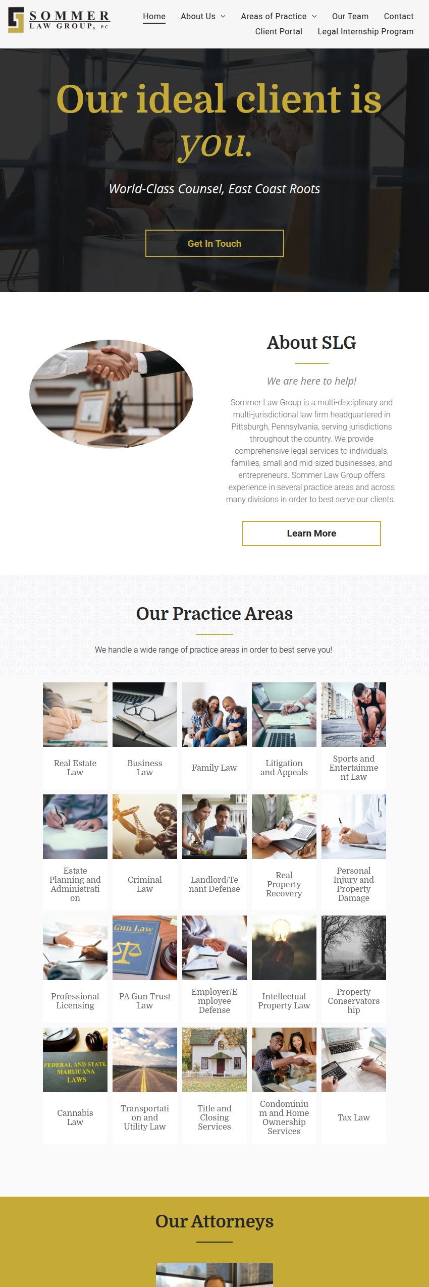 Screenshot of the Sommer Law Group, P.C. website