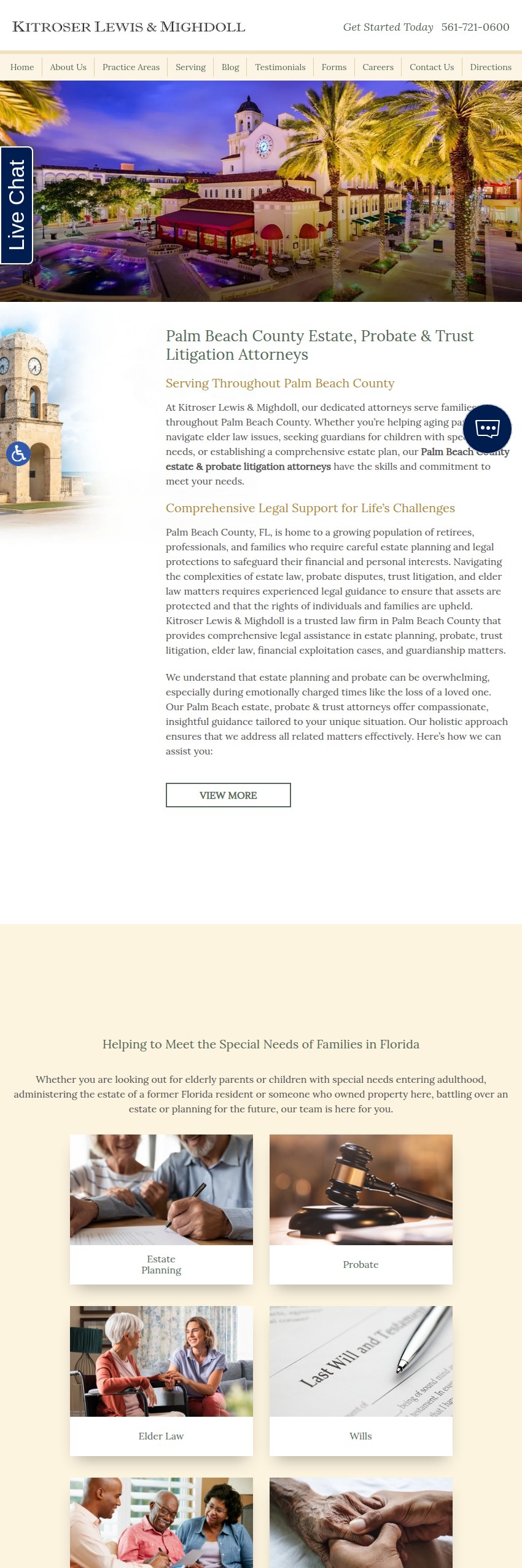 Screenshot of the Kitroser Lewis & Mighdoll website
