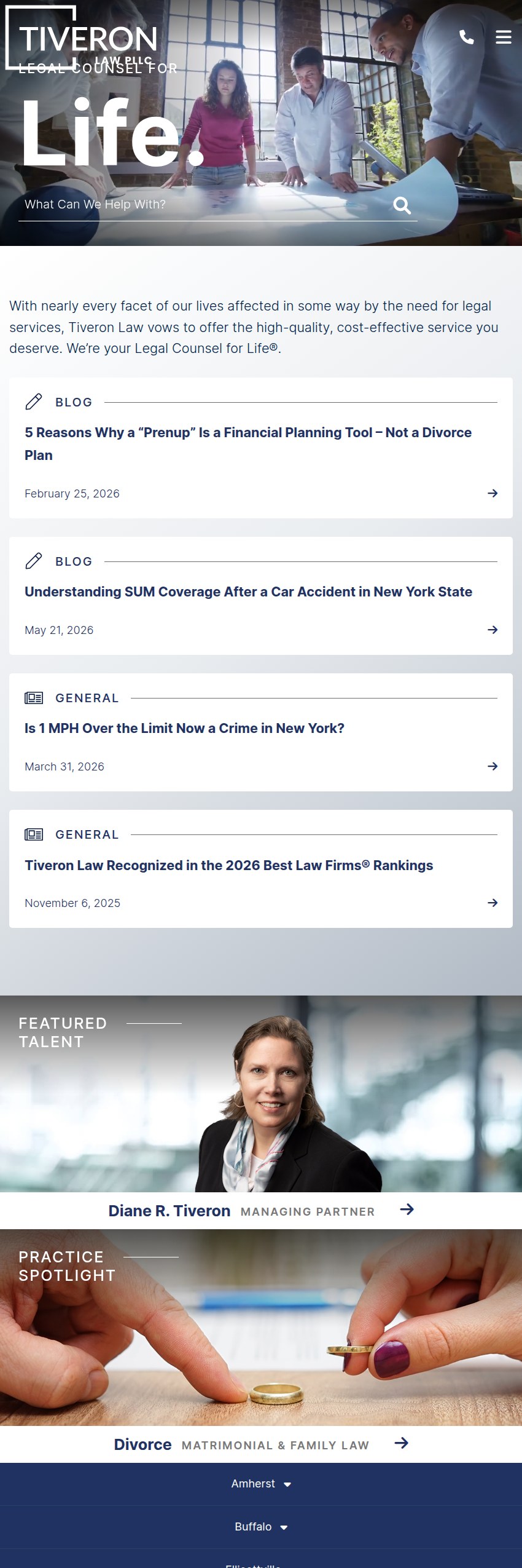 Screenshot of the Tiveron Law PLLC website