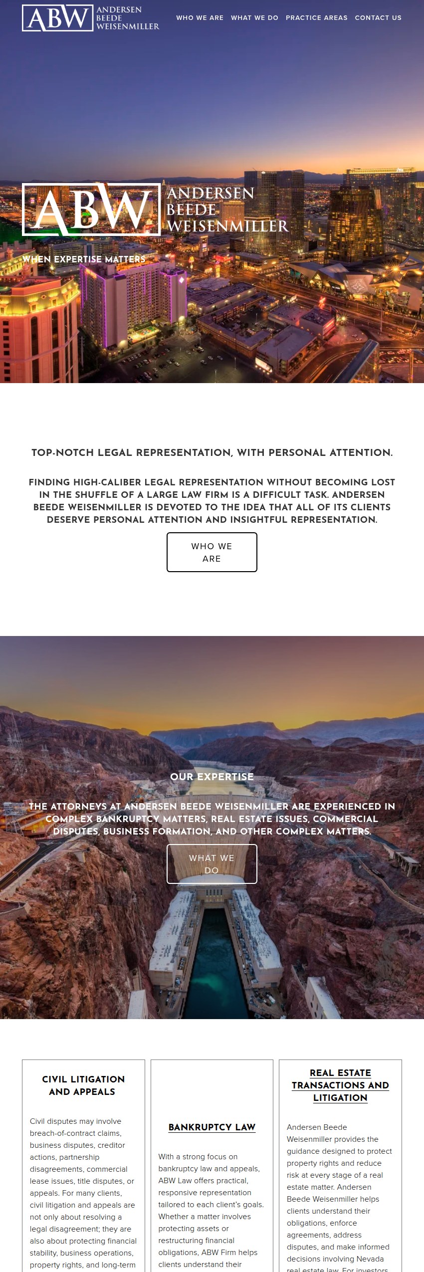 Screenshot of the Andersen Beede Weisenmiller LLC website