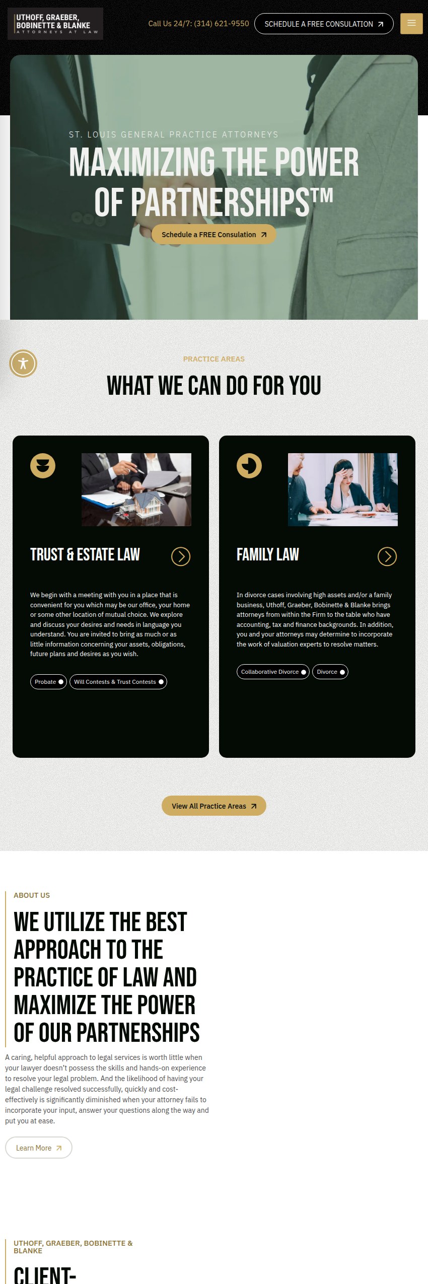 Screenshot of the Uthoff, Graeber, Bobinette & Blanke website