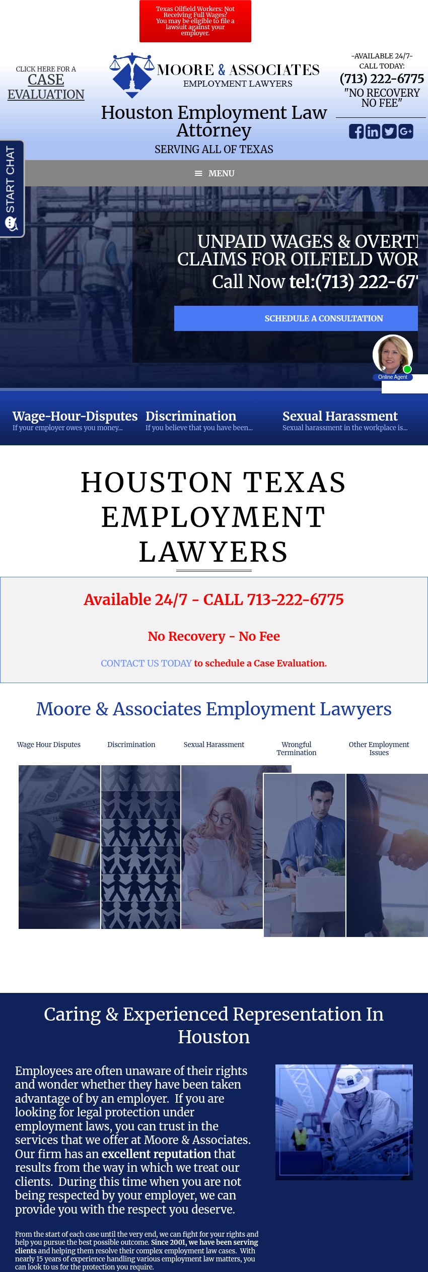 Screenshot of the Moore & Associates website