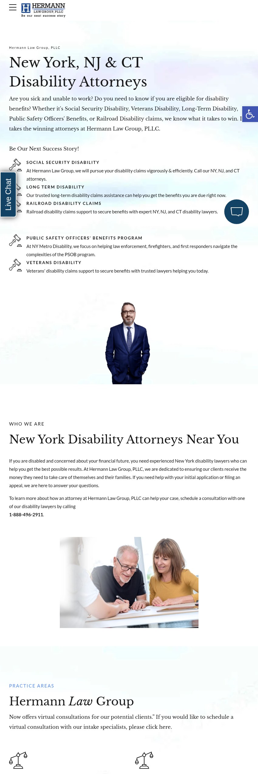 Screenshot of the Hermann Law Group, PLLC website