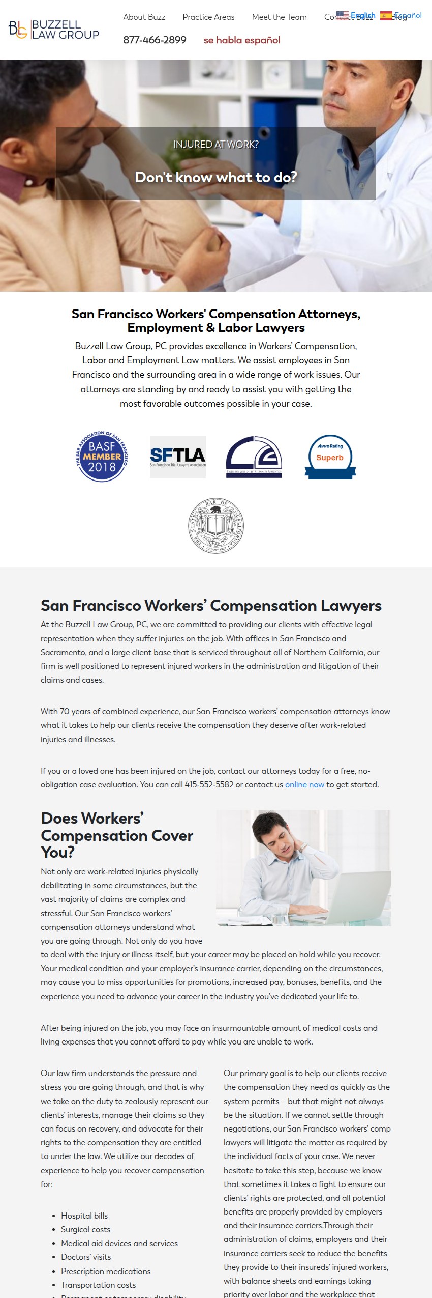 Screenshot of the Buzzell Law Group, PC website