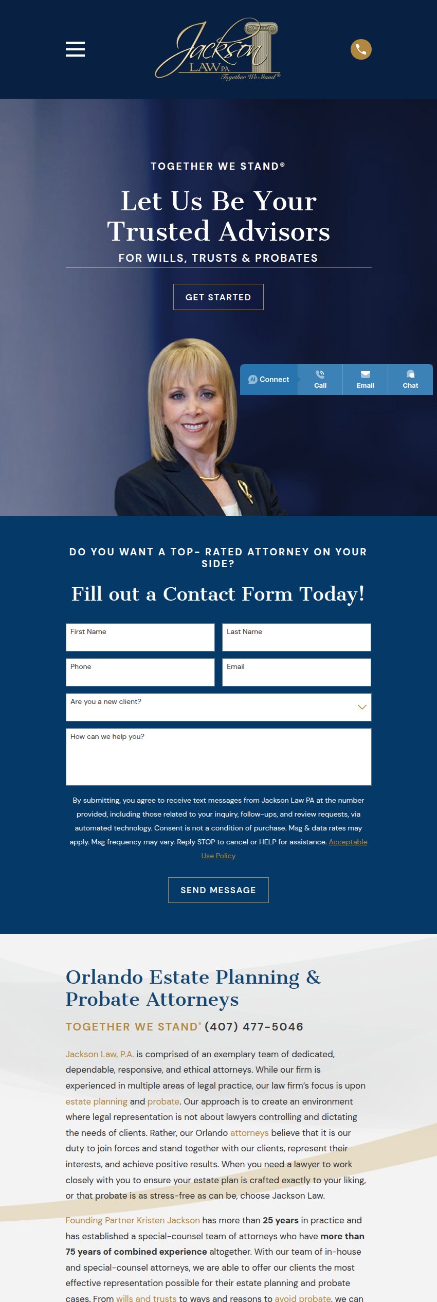 Screenshot of the Jackson Law, P.A. website