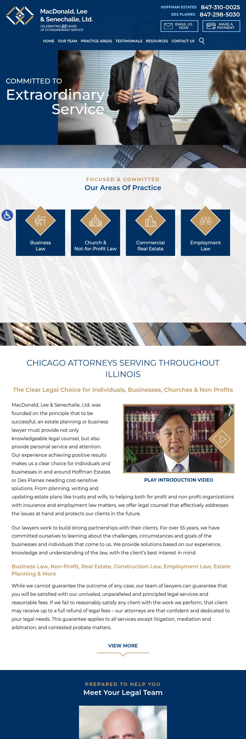 Screenshot of the MacDonald, Lee & Senechalle, Ltd. website