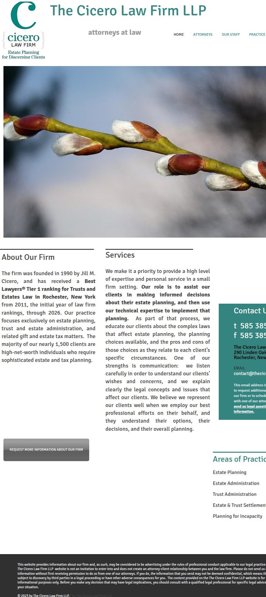 Screenshot of the The Cicero Law Firm LLP website