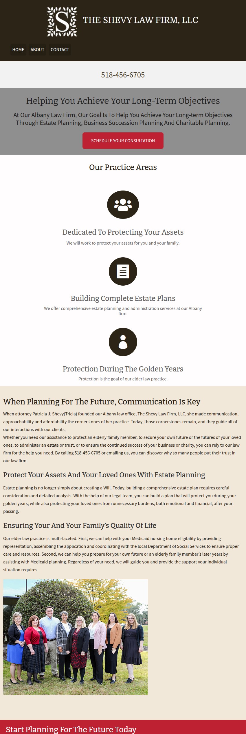 Screenshot of the The Shevy Law Firm, LLC website