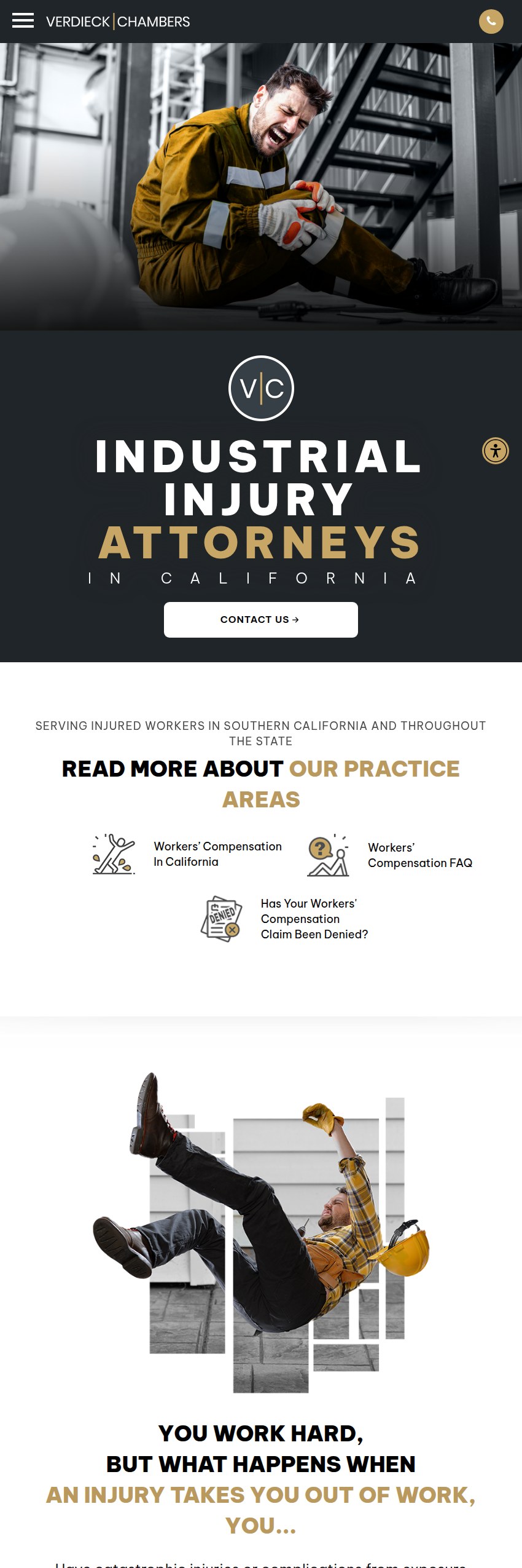 Screenshot of the Verdieck Chambers, A Professional Corporation website