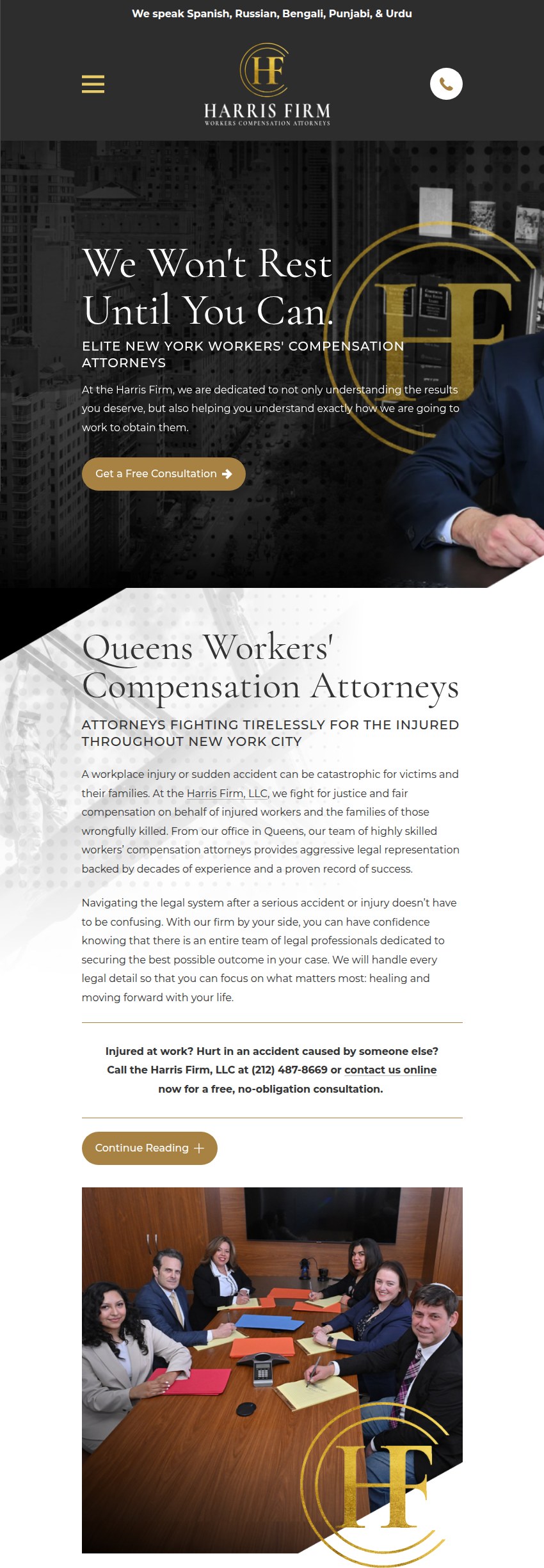 Screenshot of the Harris Firm, LLC website