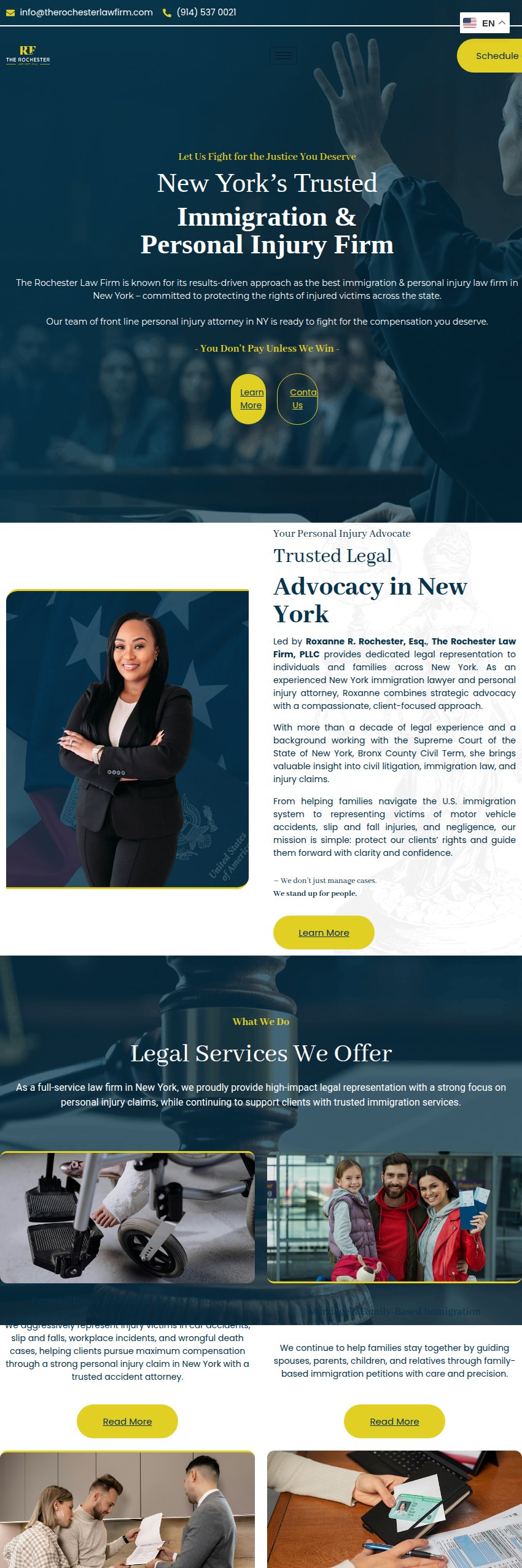 Screenshot of the The Rochester Law Firm, PLLC website